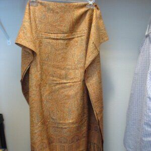 Pashmina 70% Cashmire 30% Silk Orange Brown Tan VGUC
